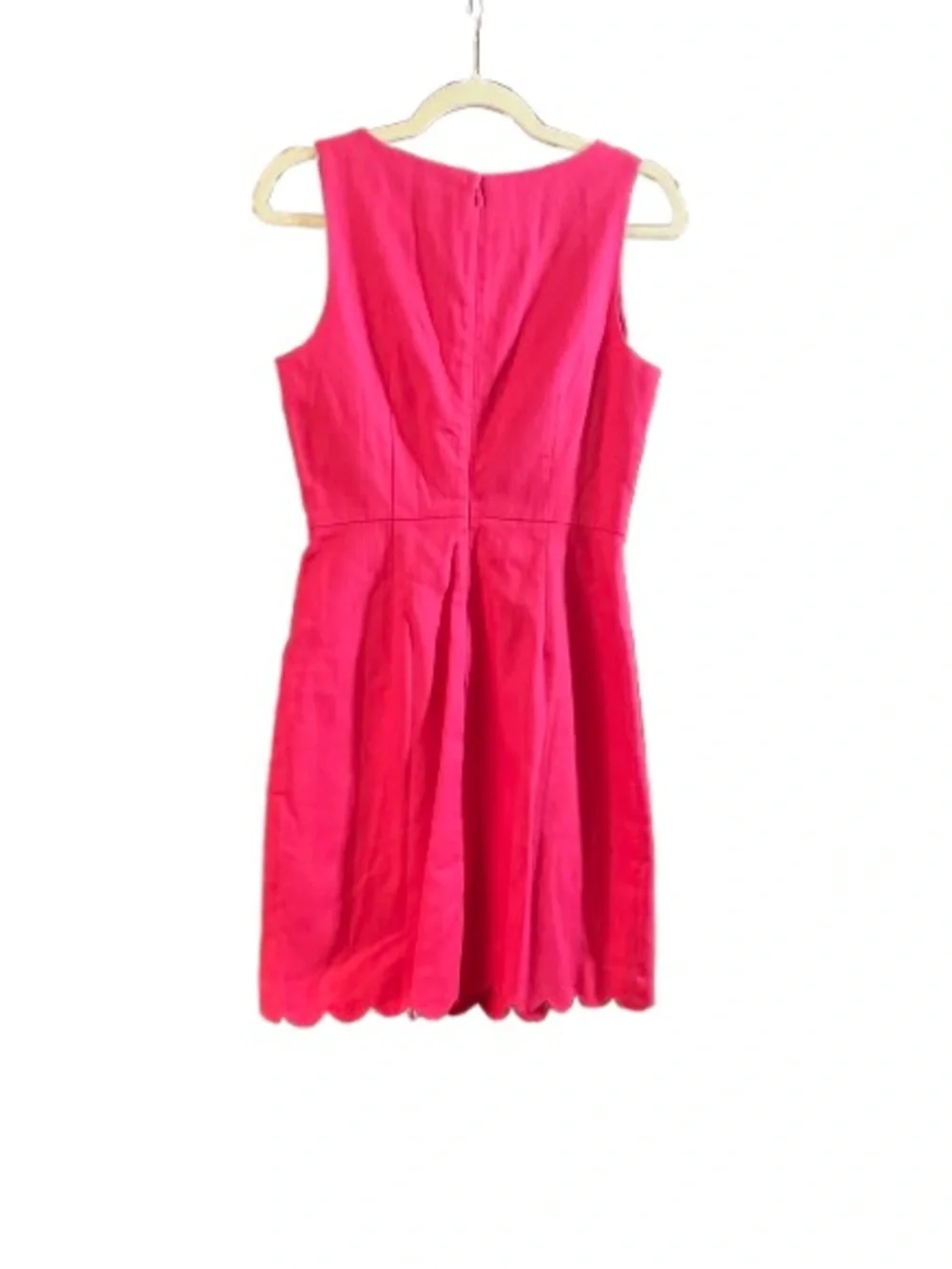 NWT J. Crew Hot Pink Scalloped Sheath Dress Size 2